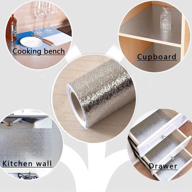 NGEL Aluminium Foil Stickers, Oil Proof, Kitchen Backsplash Wallpaper Self-Adhesive Wall Sticker Anti-Mold and Heat Resistant for Walls Cabinets Drawers and Shelves (30 * 200 CM) - Image 4