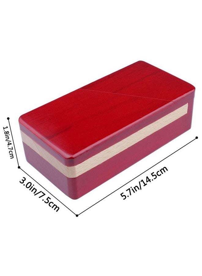 دي سي-بيوتيفُل صندوق خشبي أحمر سحري مع درج سري من DC-BEAUTIFUL Impossible Box Puzzle Master Secret Opening Box مع درج سري من Mysterious Gift Box Puzzle - Image 4