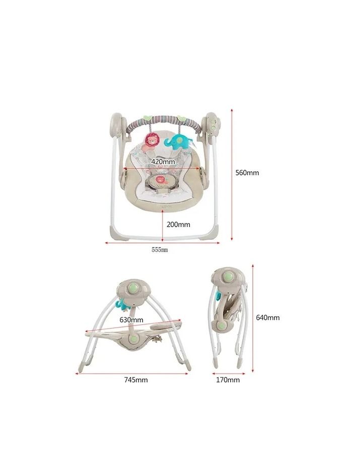 1-Piece Multifunctional Baby Electric Rocking Chair,Baby Cradle Foldable Comfort Music Chair