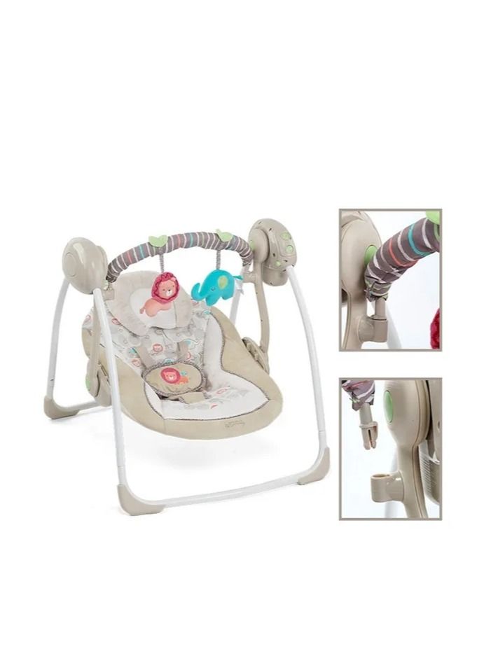 1-Piece Multifunctional Baby Electric Rocking Chair,Baby Cradle Foldable Comfort Music Chair