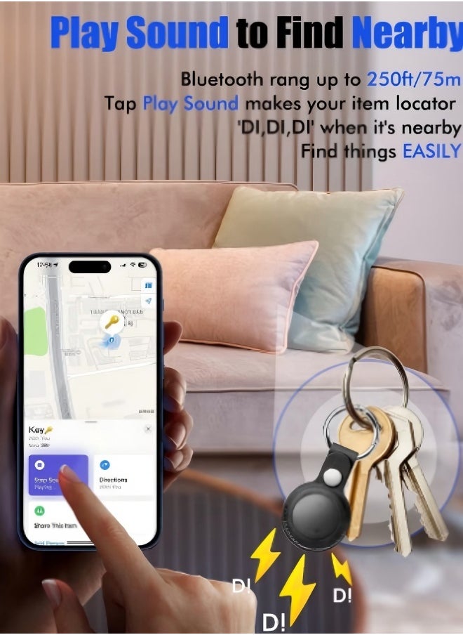 أوكيوز - جهاز تتبع ذكي XQOOPS للعثور على العناصر لأجهزة Apple Find My (iOS فقط)، جهاز العثور على المفاتيح بحجم صغير جدًا للأمتعة والمحفظة والدراجة والمزيد، مقاوم للماء IPX6 يعمل مثل Apple Airtag (أسود - عبوة من قطعة واحدة) - Image 1