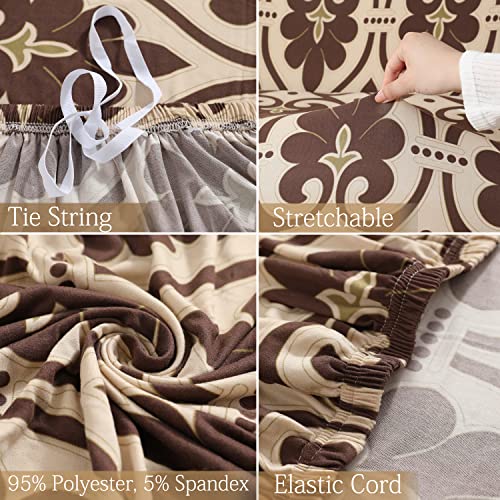HOKIPO Elastic Sofa Cover 3 Seater and 2 Seater Full Covered Stretchable, Bluish Grey (AR-4093-D24*2 + AR-4095-D24) - Image 5