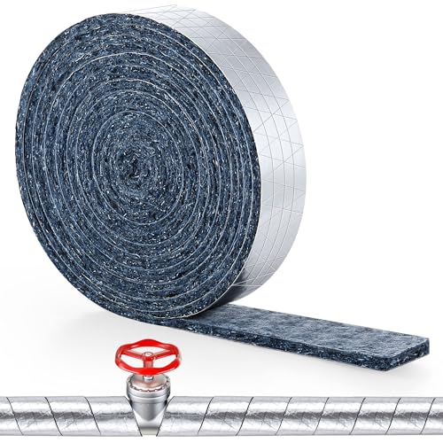 Saillong Pipe Wrap Insulation, 15 Ft Foil Backed & Natural Cotton Outdoor Water Pipe Insulation Wrap, Prevents Freezing & Condensation, Ideal for Hot & Cold Water Pipes, 2'' Wide x 1/2'' Thick - Image 1
