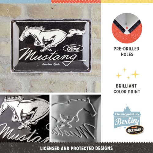 Nostalgic Art NostalgicArt Retro Tin Sign Ford Mustang Horse Logo Gift idea for car accessories fans Metal Plaque Vintage design for decoration 79 x 118 - Image 3