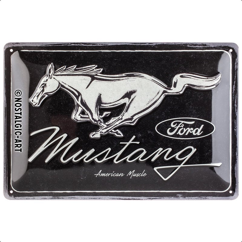 Nostalgic Art NostalgicArt Retro Tin Sign Ford Mustang Horse Logo Gift idea for car accessories fans Metal Plaque Vintage design for decoration 79 x 118 - Image 2