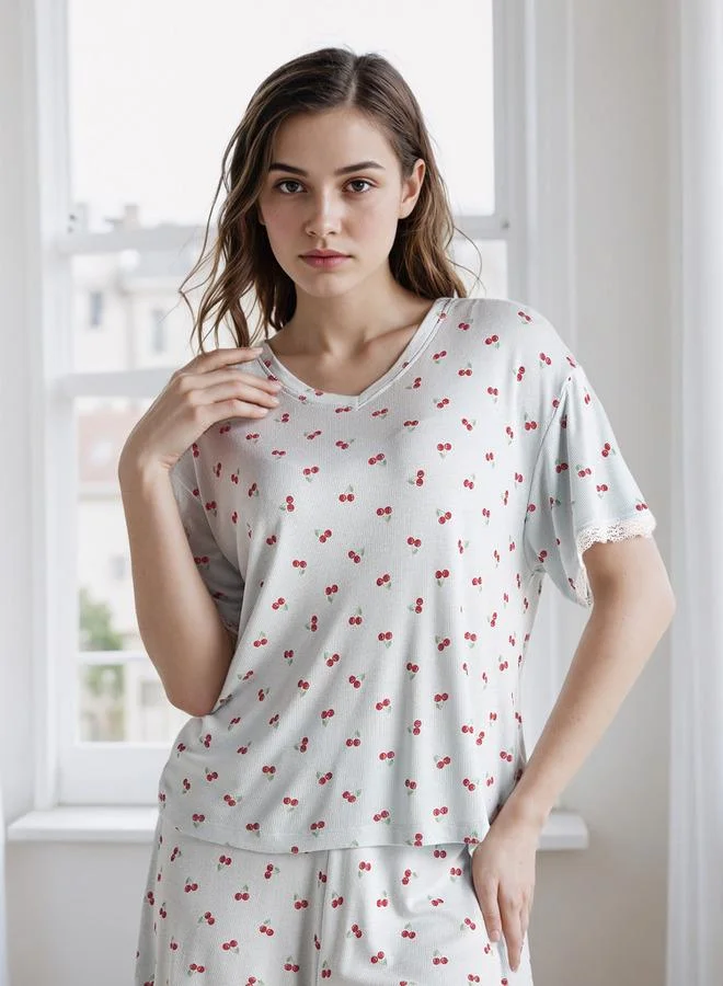 Splash FAV Strawberry Print Shorts Set