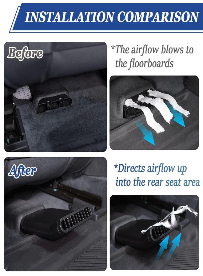 TOPINSTALL Plug-in Under Seat Vent Deflectors Compatible with 2021-2025 Ford Bronco 4 Doors, Warmer Winter Air Vent Extension for Rear Seat Passenger 2PCS (Fit for OEM & Regular Floor Mats) - Image 3