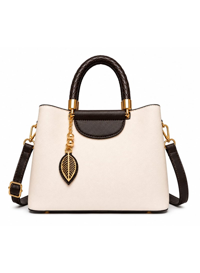 Elegant Women's Ivory Top Handle Handbag