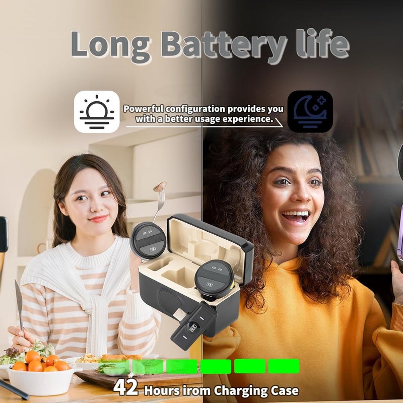 Mini Lapel Wireless Lavalier Microphone with Charging Case for iPhone/Android - Image 3