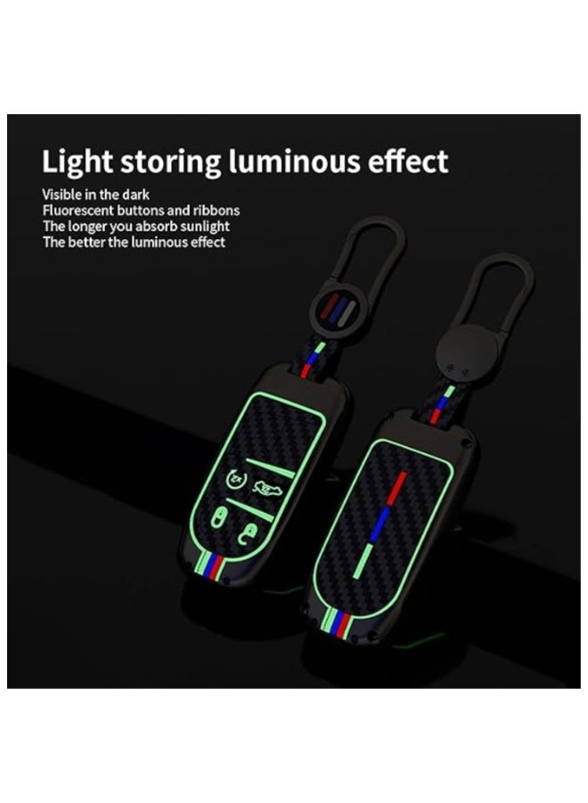 7Cylinder Zinc Alloy Durable Key Fob Cover with Key Chain Compatible with Jeep Grand, Cherokee, Wrangler, Compass Cherokee, Renegade, Patriot, Grand Comander - Metallic Grey, 5 Buttons. - Image 2