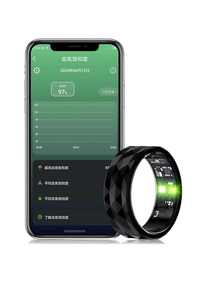 Smart Ring Fitness Ring for Women Men, Multiple Sport Modes Health Ring with Heart Rate Sleep Monitor, IP68 Waterproof Step Counter Calorie Tracking Ring (Black) - Image 1