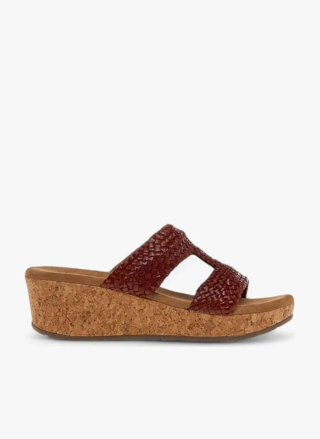 Women's Textured Leather Slip-On Strap Sandals