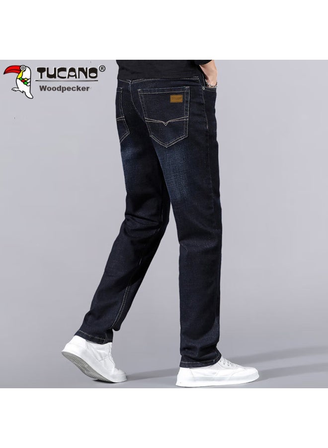 Tucano Tucano Men's Loose Straight-leg Jeans, Spring And Summer Trendy Business Casual Pants, Versatile Long Trousers, Blue-black, Size 36 - Image 5