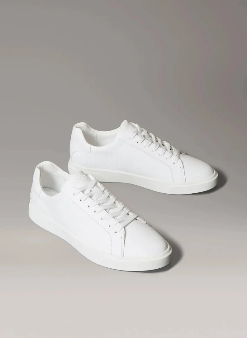 Calvin Klein Leather Emblem Logo Pattern Trainers