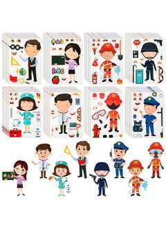 Zonon 48 Pieces Make A Face Stickers Make Your Own Face Stickers For Kids Jobs Stickers For Kids Party Favors Rewards Art Craft With 8 Designs Boys Girls Gift (Occupation Post)  - Image 2