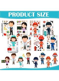 Zonon 48 Pieces Make A Face Stickers Make Your Own Face Stickers For Kids Jobs Stickers For Kids Party Favors Rewards Art Craft With 8 Designs Boys Girls Gift (Occupation Post)  - Image 3