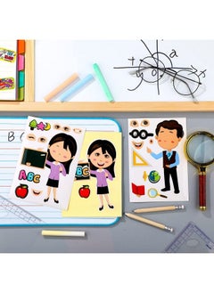 Zonon 48 Pieces Make A Face Stickers Make Your Own Face Stickers For Kids Jobs Stickers For Kids Party Favors Rewards Art Craft With 8 Designs Boys Girls Gift (Occupation Post)  - Image 5