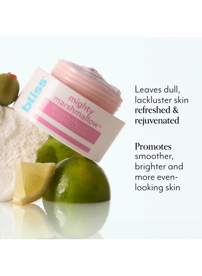 بليس قناع Mighty Marshmallow Bright & Radiant Whipped Mask - قناع تفتيح وترطيب للوجه - 1.7 أونصة - بشرة مضيئة - نظيفة - نباتي وخالٍ من القسوة - لجميع أنواع البشرة - Image 2