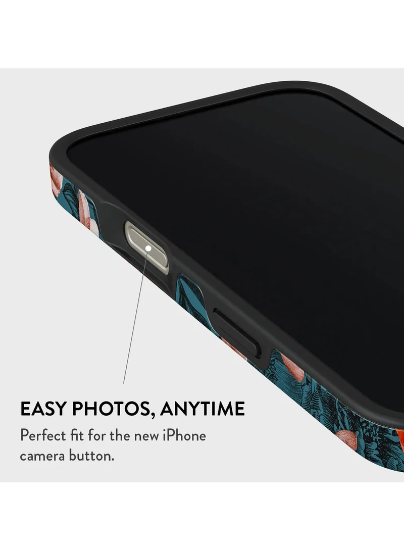 BURGA iPhone 16 Pro Max Case, 2 Piece Hard Shell + TPU Interior, Shock Absorption, All Port Accessible, Raised Bezel For Screen & Camera Protection, Never Fading HQ Print, No Rain No flower