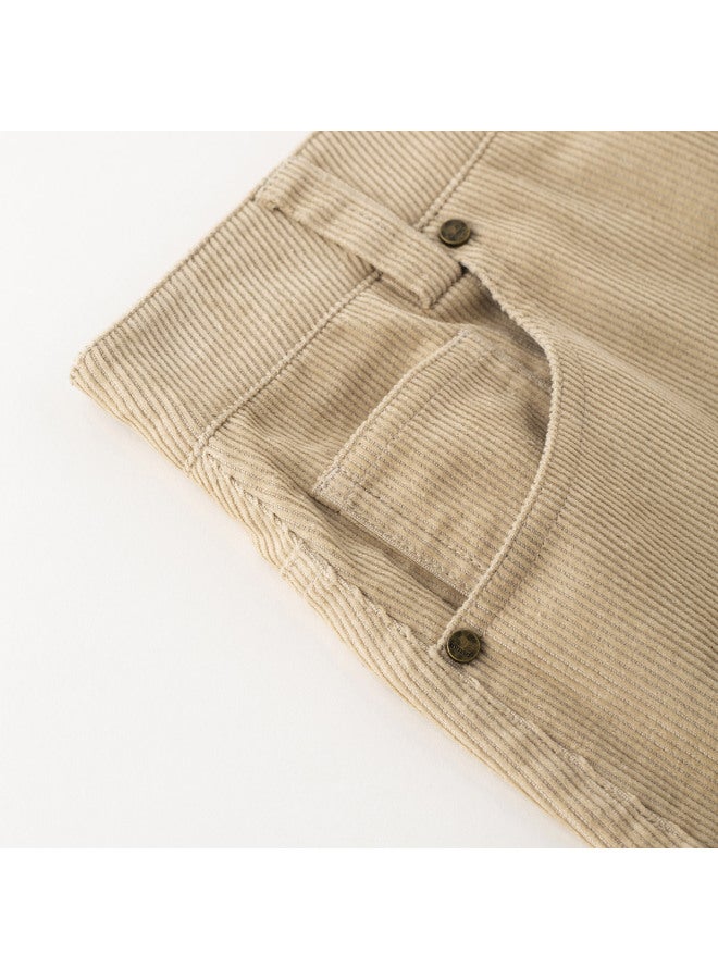 Inman Commuter Vintage Corduroy Split Skirt For Women Autumn Winter High Waist Elegant Half Skirt Apricot L - Image 3