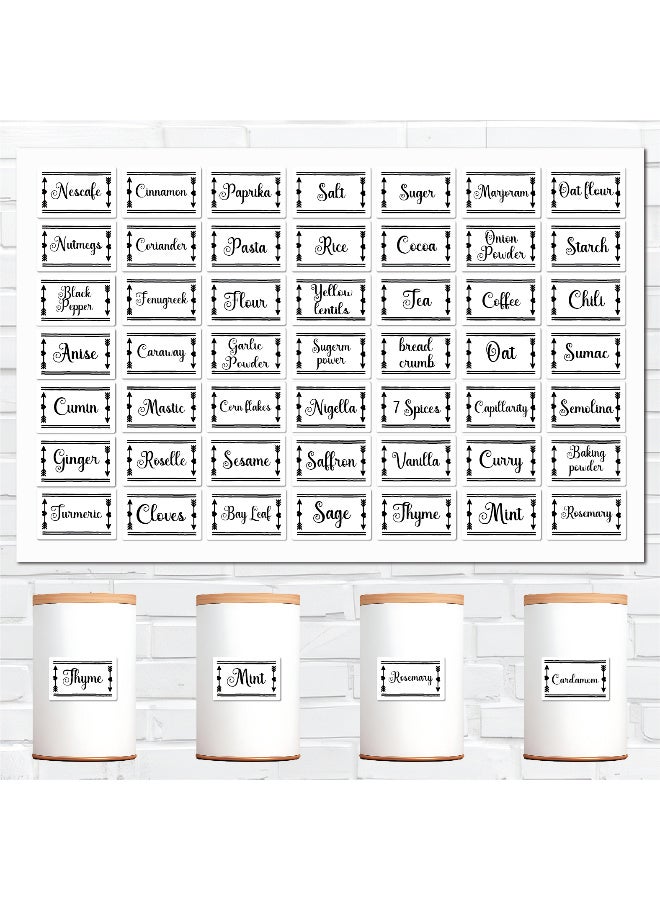 50Pcs Spice Sticker Labels – Waterproof Vinyl with Protective Coating, Durable Kitchen Organizer Tags for Herb and Seasoning Containers, Water-Resistant and Long-Lasting - Image 2