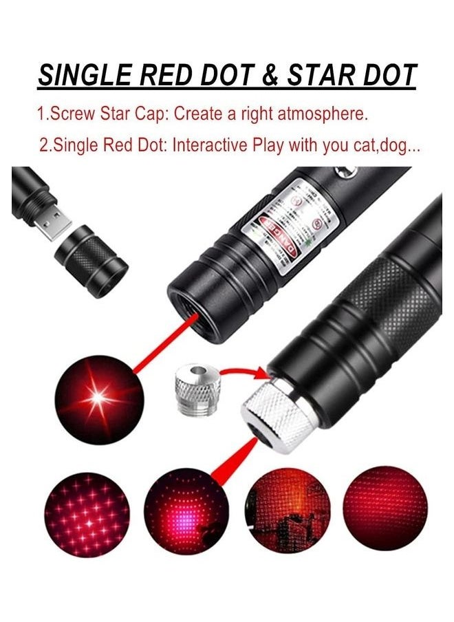Generic - High Power Red Laser Pointer Pen - Long Range, Rechargeable, Tactical Presentation Dot for Indoor Teaching, Hiking, and Cat Play - USB Charge - Image 1