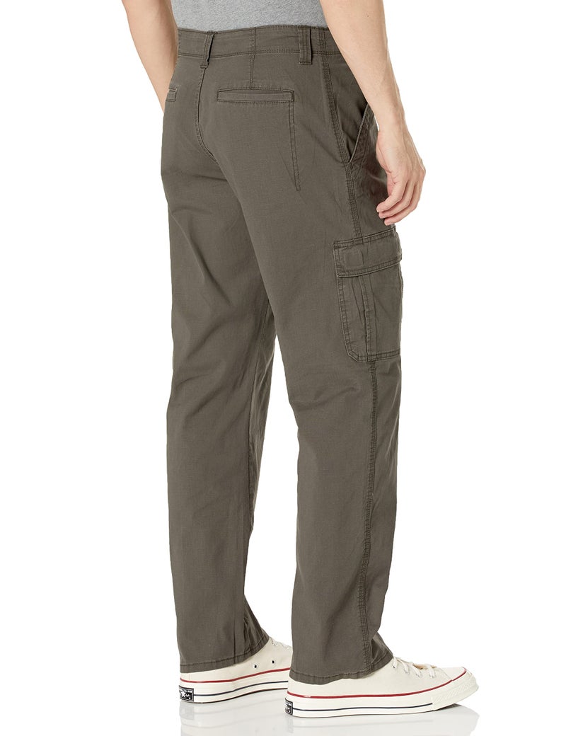 Wrangler Authentics Men's Relaxed Fit Stretch Cargo Pant, Olive Drab, 38W x 32L - Image 2