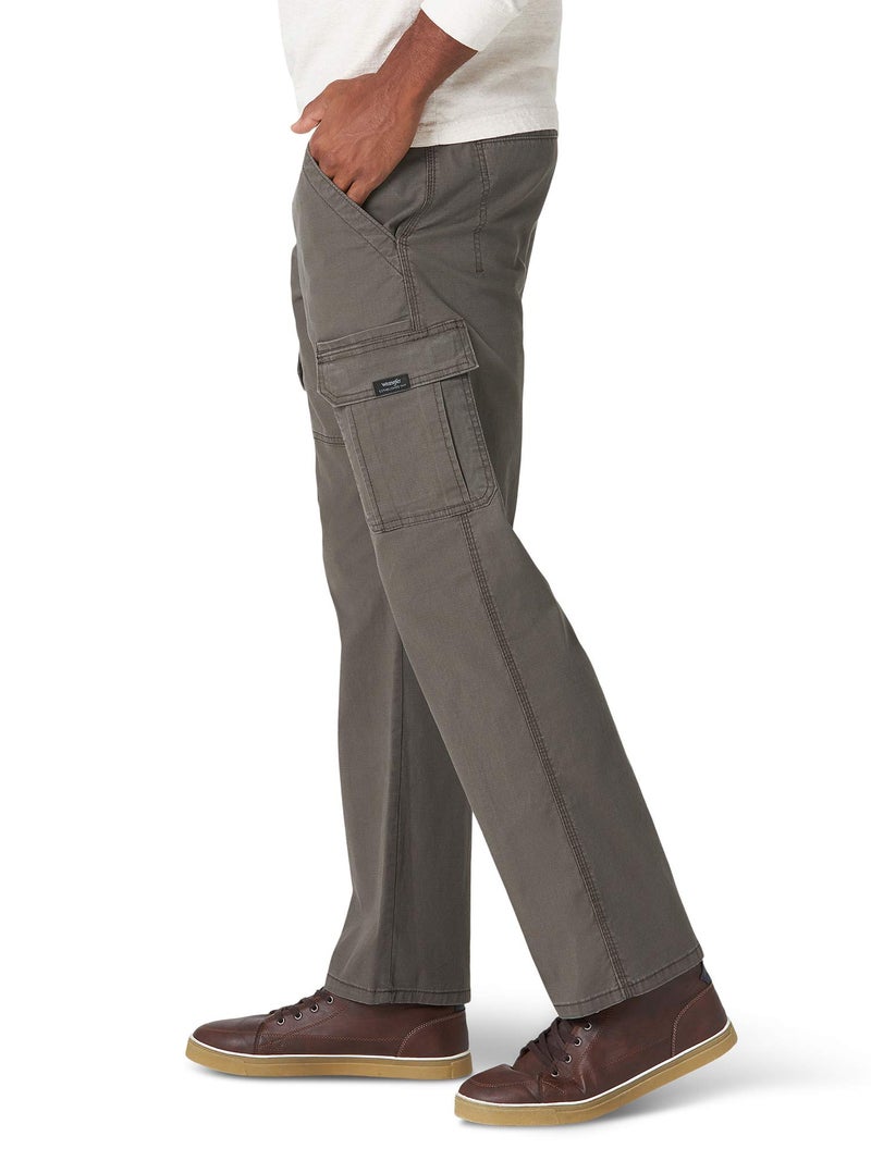 Wrangler Authentics Men's Relaxed Fit Stretch Cargo Pant, Olive Drab, 38W x 32L - Image 3