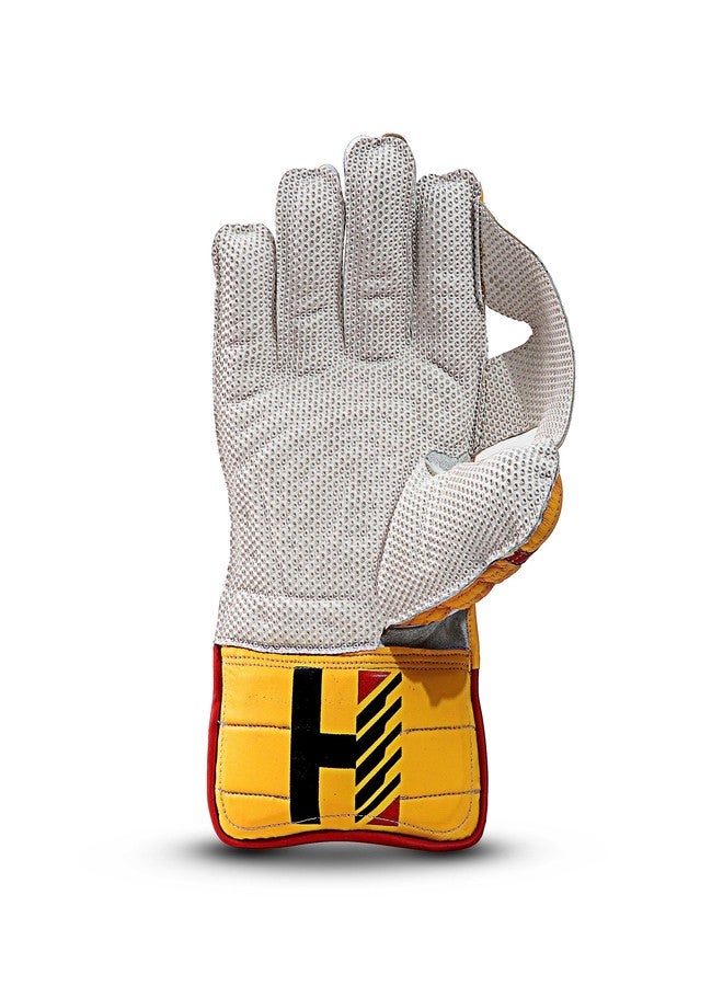 Heega Choice of Champion Heega Heritage Cricket Wicket Keeping Gloves Yellow (Youth) - Image 3