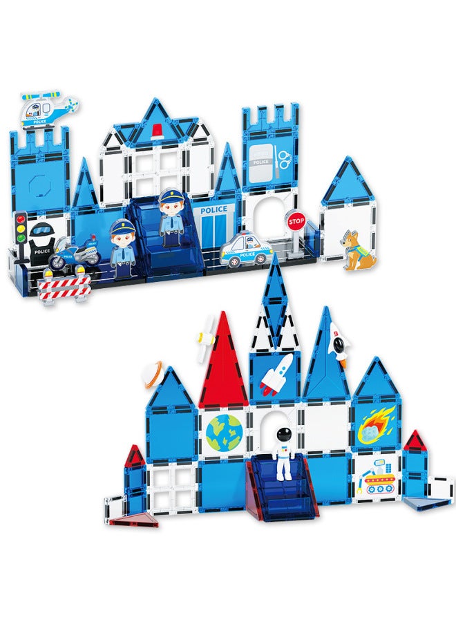 Colorful Parent-child DIY Collage Magnetic Film Children's Interactive Early Education Magnetic Building Blocks Educational Toys Wholesale-Specifications:077751-fire Series Color Window Magnetic Sheets/32pcs  - Image 4