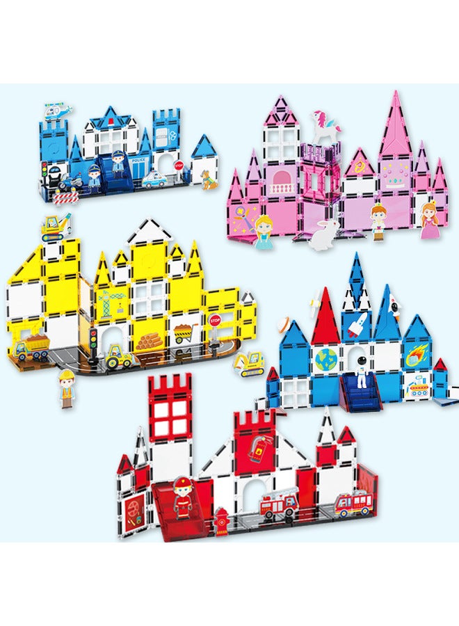 Colorful Parent-child DIY Collage Magnetic Film Children's Interactive Early Education Magnetic Building Blocks Educational Toys Wholesale-Specifications:077751-fire Series Color Window Magnetic Sheets/32pcs  - Image 2