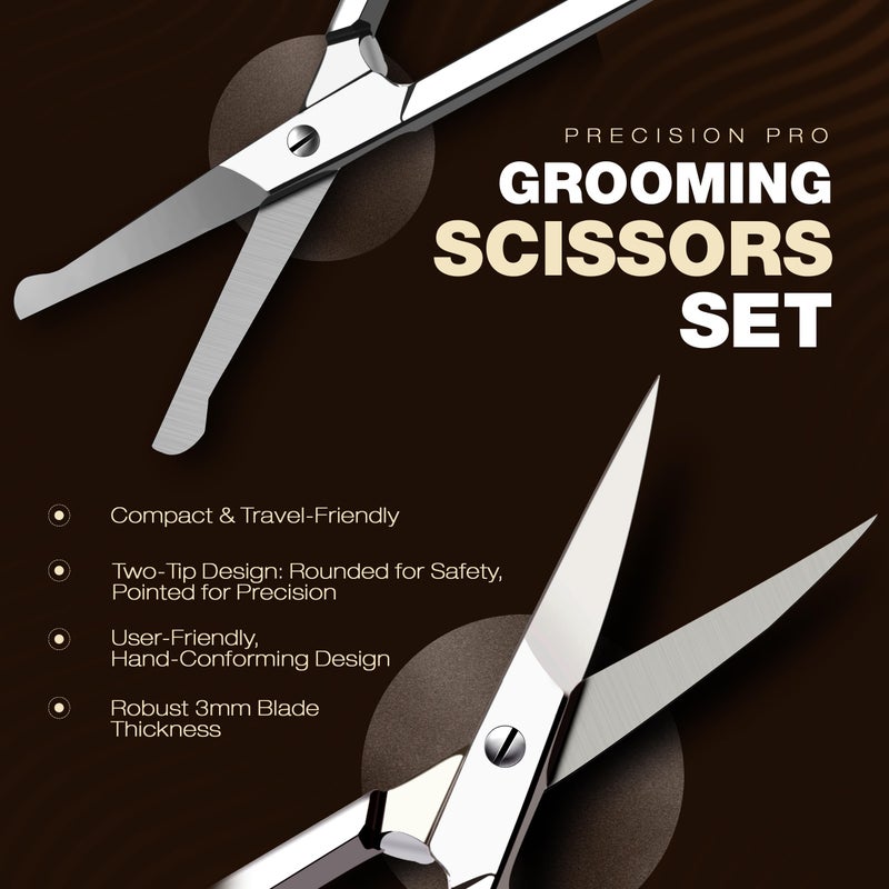 Utopia Care Eyebrow Scissors, Professional Stainless Steel Small Shears for Men and Women, Nose Hair Scissors for Grooming Mustache, Beard, Eyelashes, Ear Hair Trimming, Silver - Image 3