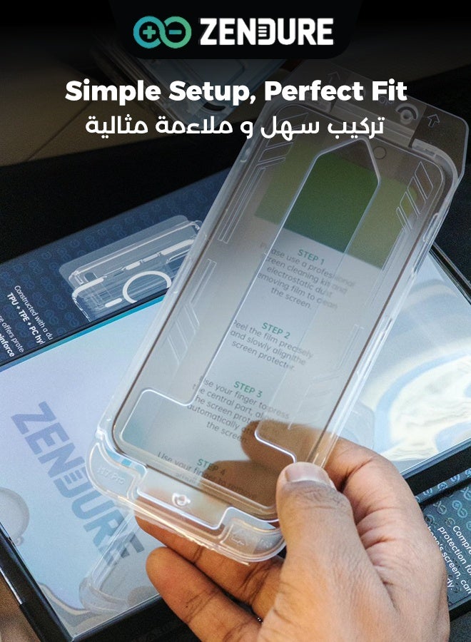 زينديور بكج الحماية المتكامل 6 في 1 لآيفون 18 برو ماكس – مجموعة حماية ماج سيف الكاملة مع كفر آيفون 18 برو ماكس مقاوم للاصفرار، و واقيين للشاشة (شفاف + خصوصية)، و واقي عدسة كاميرا بصلابة 9H، متوافقة مع شحن ماج سيف، يوفر حماية ثلاثية (جراب الهاتف + الشاشة + الكاميرا) لهاتف ابل آيفون 18 برو ماكس، مقاومة للصدمات و جودة تدوم طويلاً clear - Image 4
