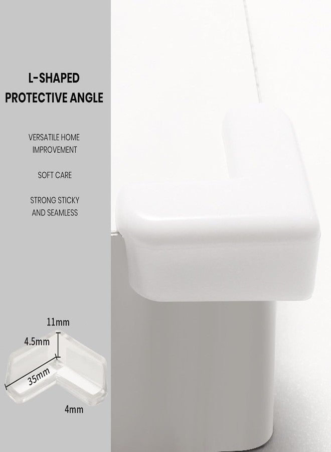 GOUDOGEDC 4-Pack White Corner and Edge Protectors - Self-Adhesive Bumpers for Furniture, Desks and Tables, Shock-Absorbing Guards for Home and Office Use - Image 3