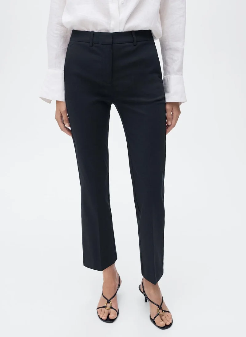 مانجو Straight-cut crop trousers