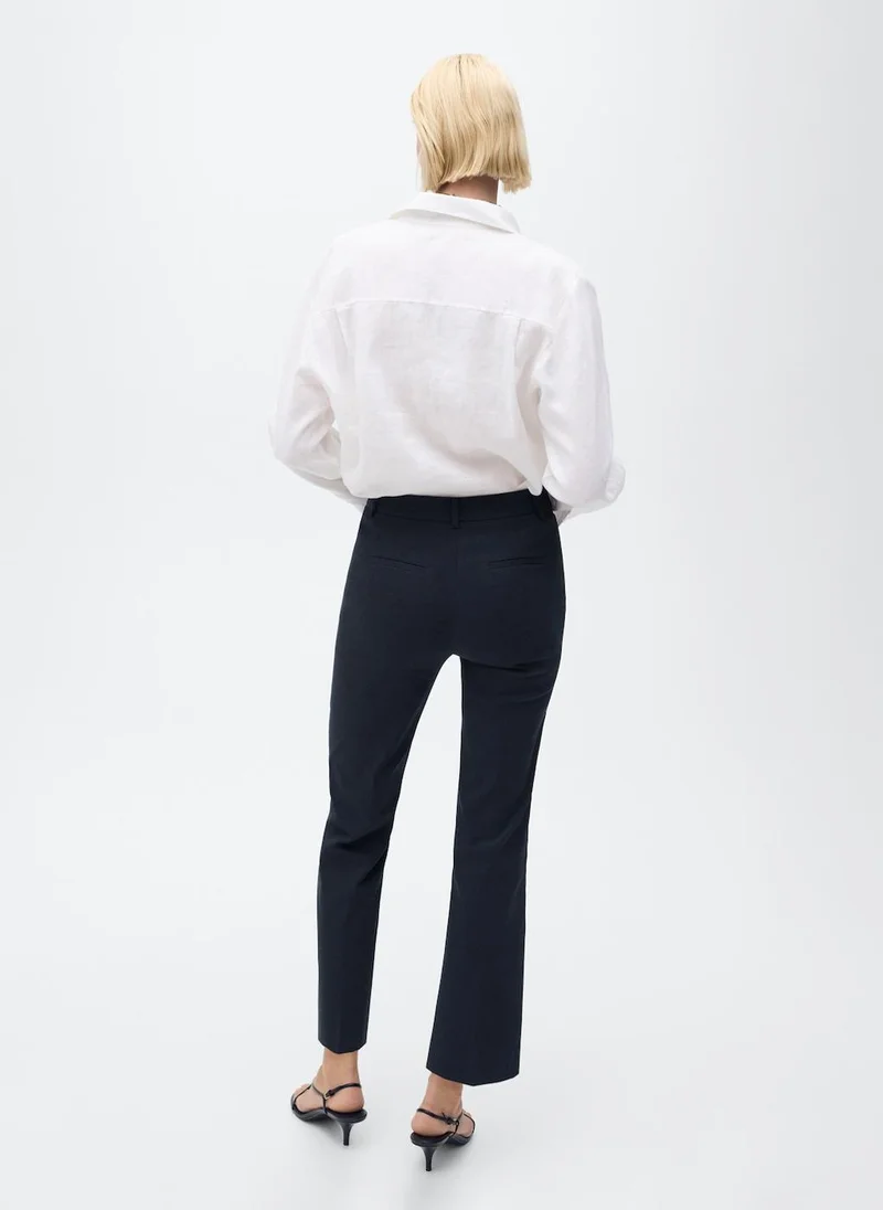 مانجو Straight-cut crop trousers