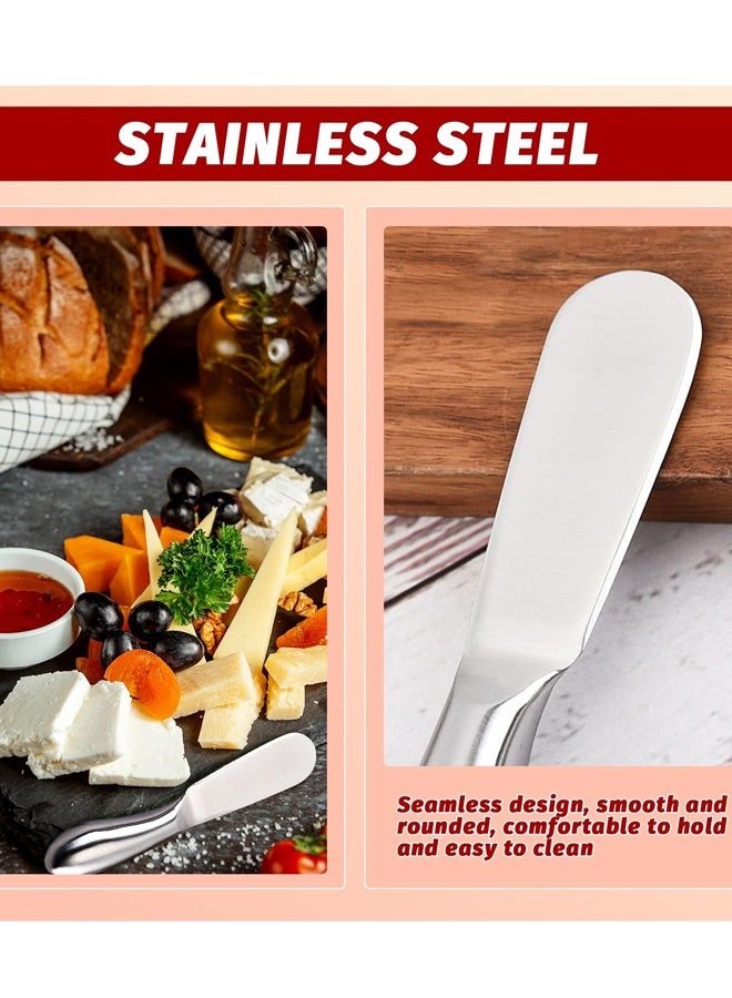 4 Pieces Stainless Steel Cheese Butter Spreader Knife Set for Cold Butter, Cream Cheese, Jam, Pastry, Charcuterie - Image 3