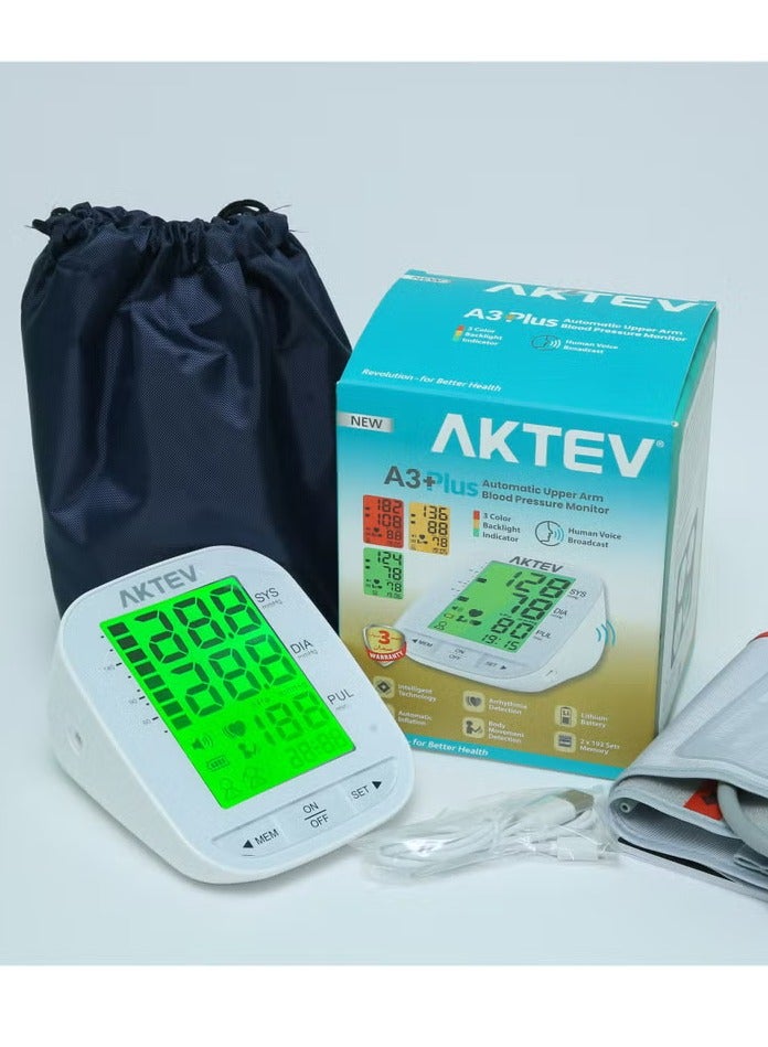 AKTEV A3 PLUS Automatic BP Monitor with Rechargeable battery and Carry Pouch - Image 3