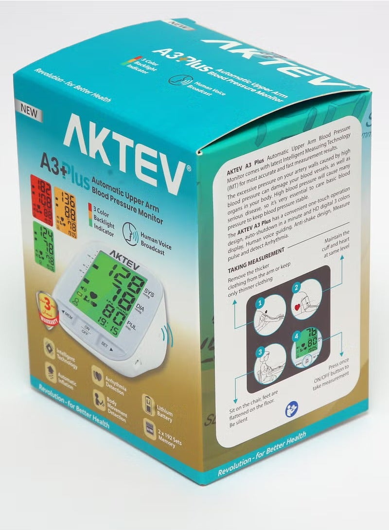 AKTEV A3 PLUS Automatic BP Monitor with Rechargeable battery and Carry Pouch - Image 2