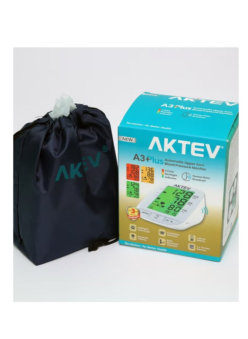 AKTEV A3 PLUS Automatic BP Monitor with Rechargeable battery and Carry Pouch - Image 4