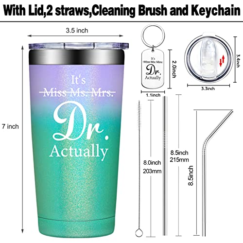 Grifarny Doctors Day Gifts - Ph.D. Gifts for Women - Ph.D. Graduation Gift for Her - Graduate Gift for Phd, Medical School Students, Doctors, Physician MD - It's Miss Ms Mrs Dr Actually Tumbler - Image 2