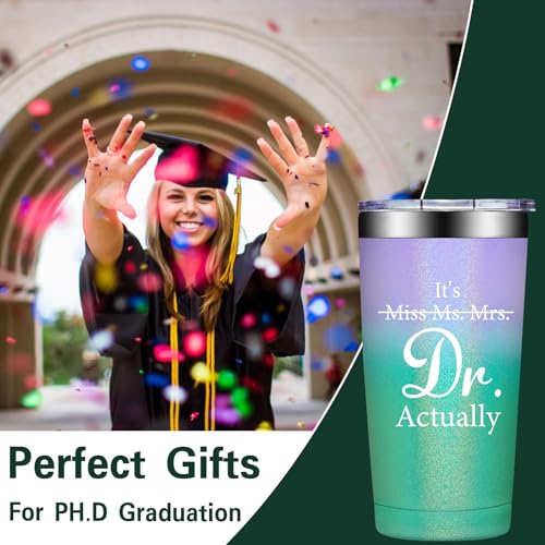 Grifarny Doctors Day Gifts - Ph.D. Gifts for Women - Ph.D. Graduation Gift for Her - Graduate Gift for Phd, Medical School Students, Doctors, Physician MD - It's Miss Ms Mrs Dr Actually Tumbler - Image 3
