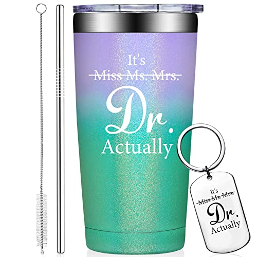Grifarny Doctors Day Gifts - Ph.D. Gifts for Women - Ph.D. Graduation Gift for Her - Graduate Gift for Phd, Medical School Students, Doctors, Physician MD - It's Miss Ms Mrs Dr Actually Tumbler - Image 1