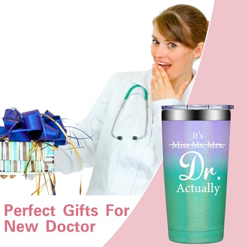 Grifarny Doctors Day Gifts - Ph.D. Gifts for Women - Ph.D. Graduation Gift for Her - Graduate Gift for Phd, Medical School Students, Doctors, Physician MD - It's Miss Ms Mrs Dr Actually Tumbler - Image 4