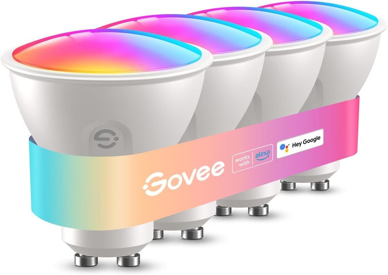 Govee Smart Bulb GU10 RGBWW, 400LM Dimmable Color Changing GU10 LED Light Bulbs Work with Alexa and Google Assistant, 56 Dynamic Scenes, 4 Pack - Image 1