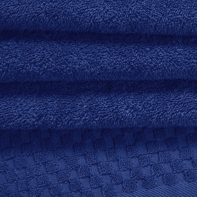 ملكي خاص MyOwn Premium Cotton 6 Pack Placel Contip for Bathroom يحتوي على 2 مناشف حمام 28 × 55 بوصة 2 مناشف يدوية 16x24 بوصة و 2 غسل 12x12 بوصة مثالية كل يوم استخدام مضغوط وخفيف الوزن - الأزرق البحري - Image 2