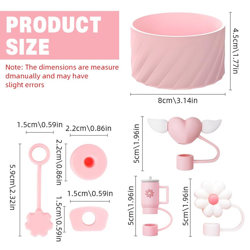 HASTHIP ® For Stanley Cup 40Oz Straw Cap Set of 10Pcs Stylish Silicone Straw Lids Cup Lid Straw Hole Plugs & Protective Cup Boot, Universal Straw Caps for 9-10mm Straws Charming Stanley Cup Accessories - Image 2