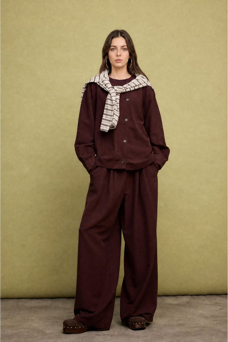 DeFacto Brown Woman Regular Fit Linen Blended Jacket Casual - Image 2