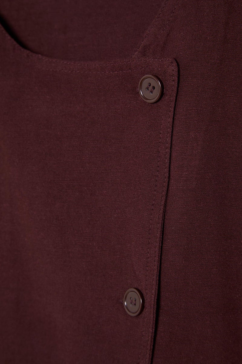 DeFacto Brown Woman Regular Fit Linen Blended Jacket Casual - Image 5