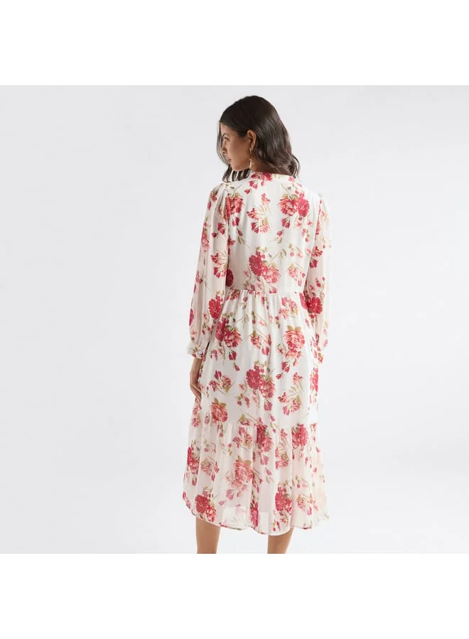 Splash FAV Floral Chiffon Midi Dress